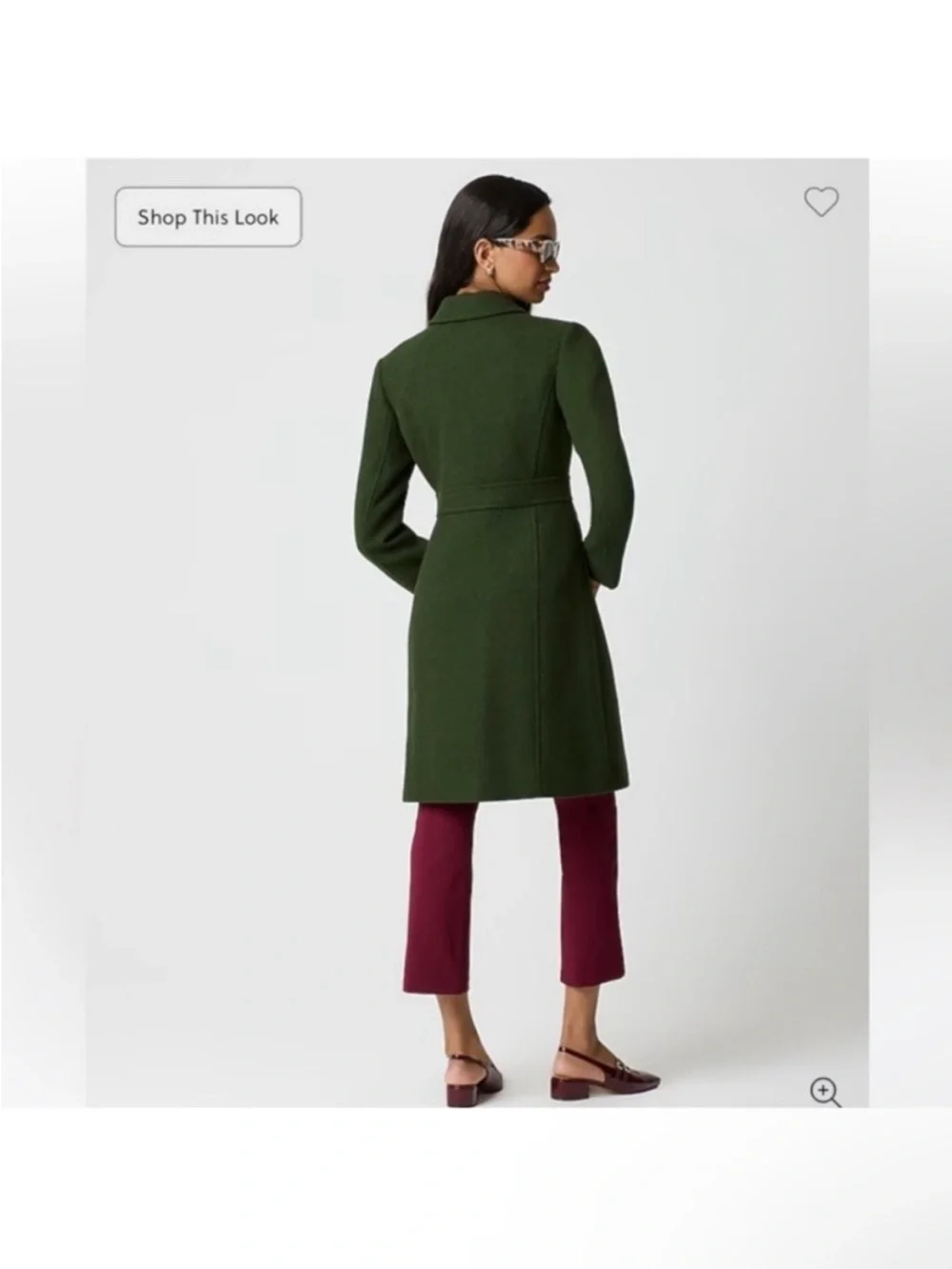NWOT J Crew Factory Wool Blend Lady Day Coat in Pine Green